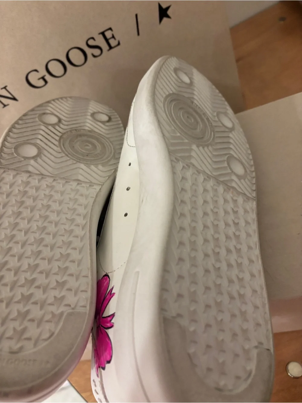 Golden Goose Purestar white leather silver Swarovski crystal star Size 37 Custom - Picture 6 of 6